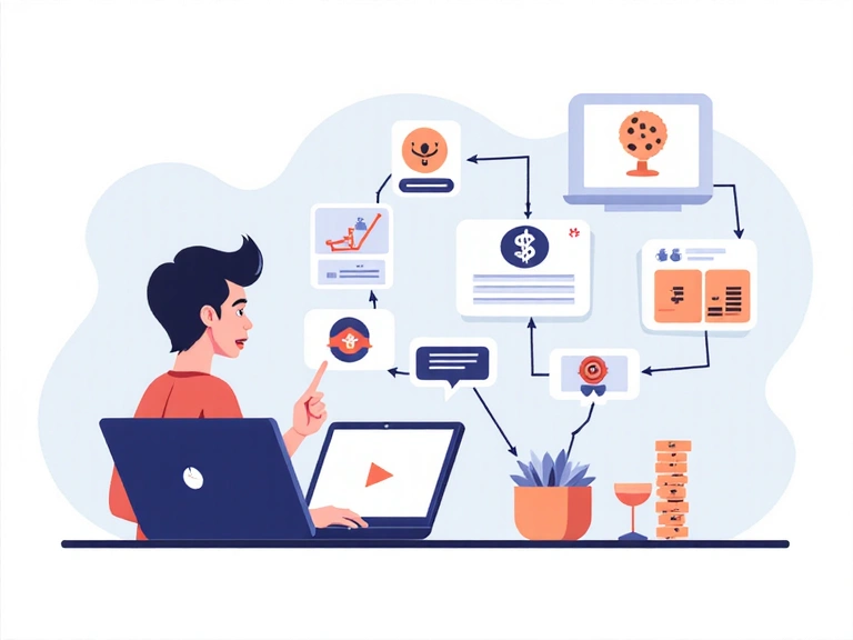 Ilustracija interakcije korisnika s web stranicom i kolačićima