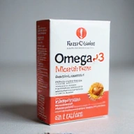 Slika 'Omega-3 Forte Kapsule', prikazuje pakovanje sa logotipom i informacijama o proizvodu, fokusom na benefite za srce i mozak.